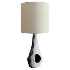Asymetric Ceramic Lamp Vallauris France 1950 Unique Signed
