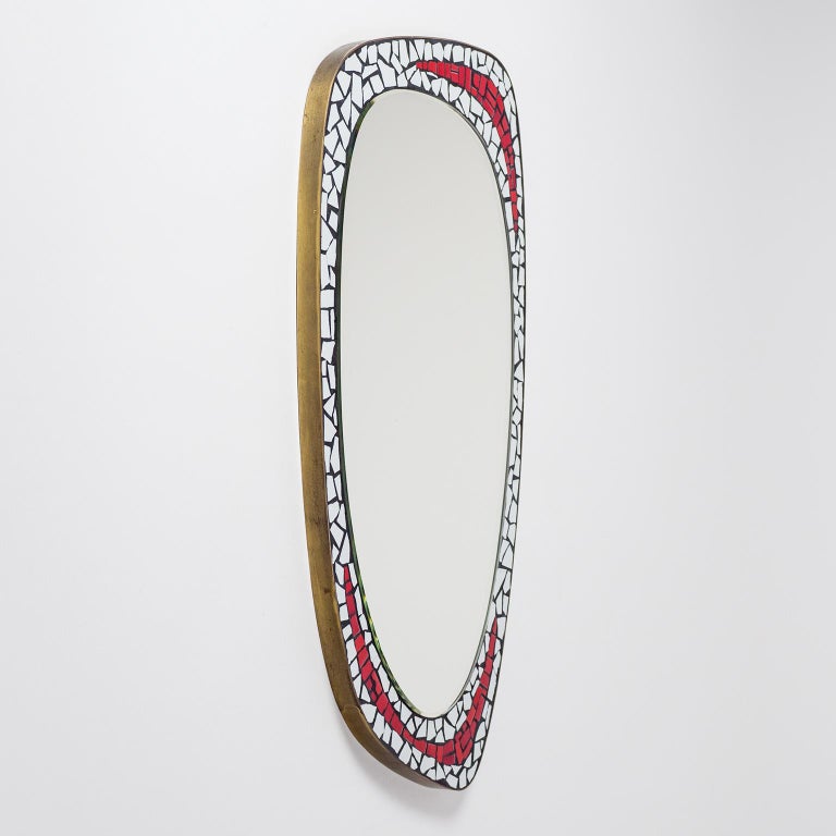 Mid-Century Modern Asymetric Mosaic Mirror, 1950s For Sale