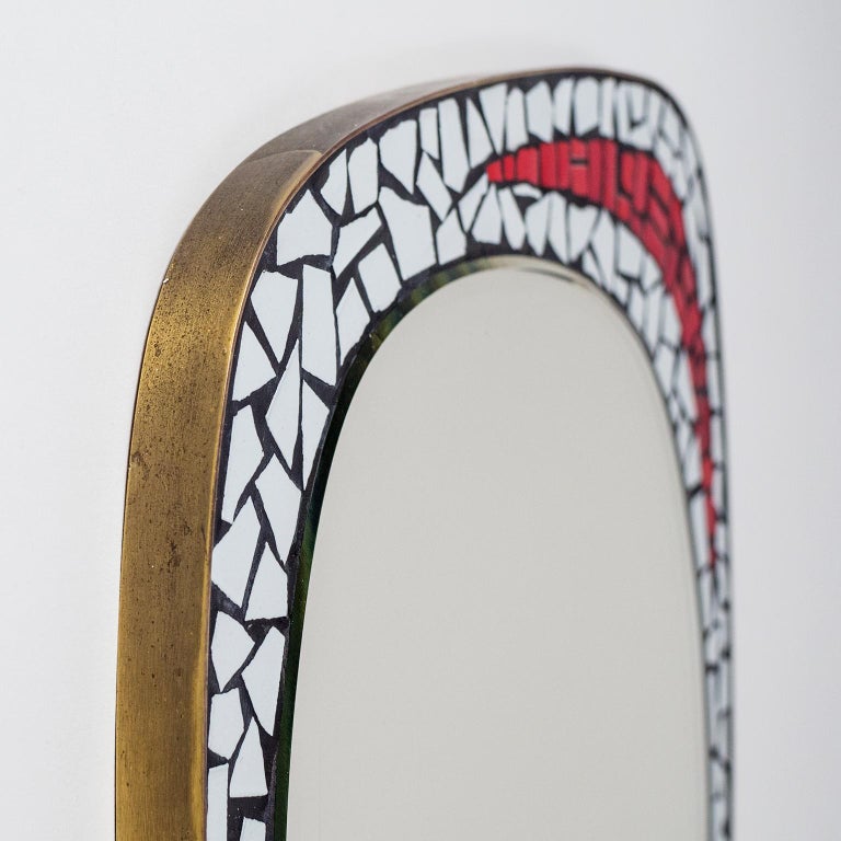 German Asymetric Mosaic Mirror, 1950s For Sale