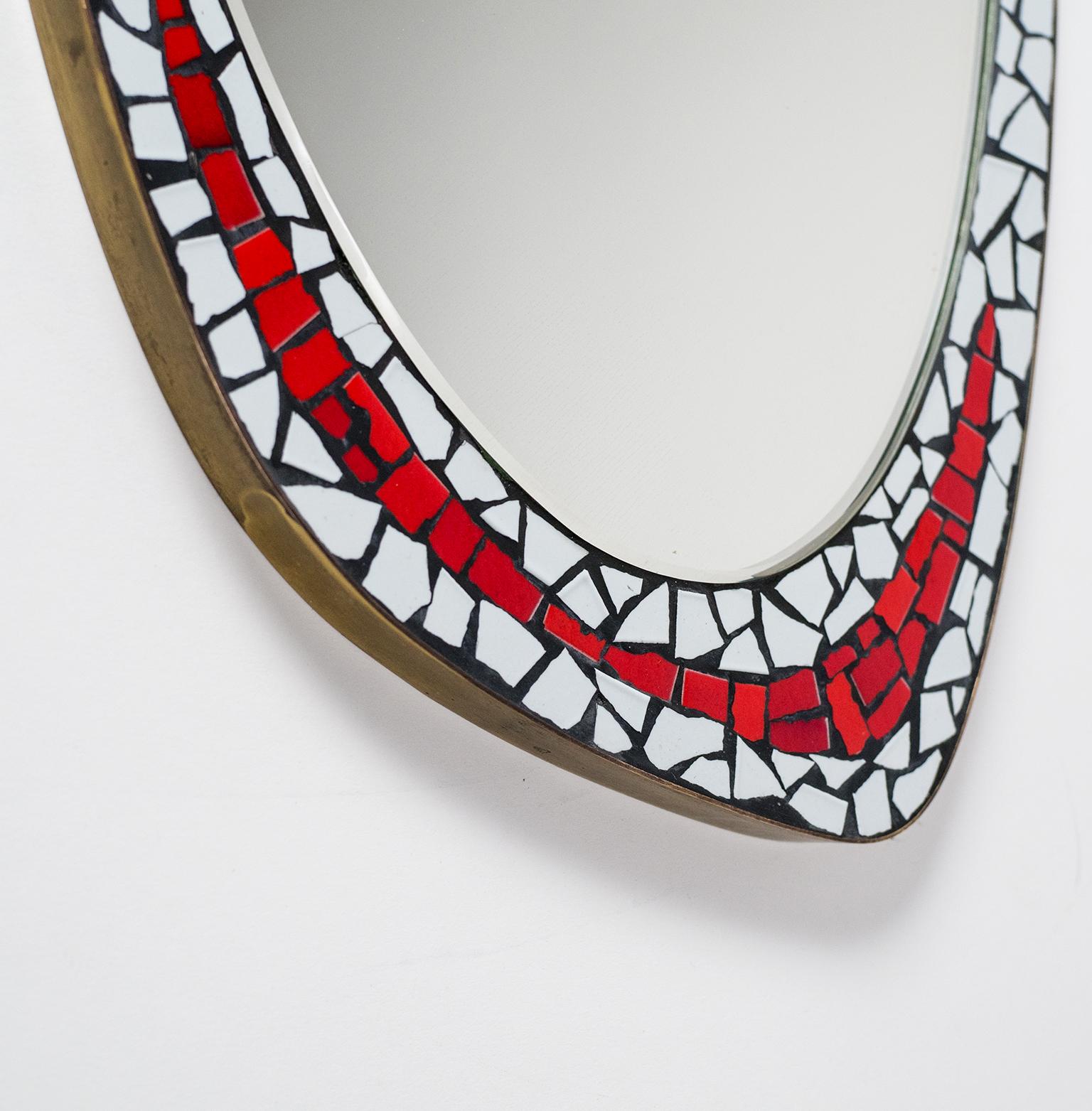 German Asymetric Mosaic Mirror, 1950s For Sale