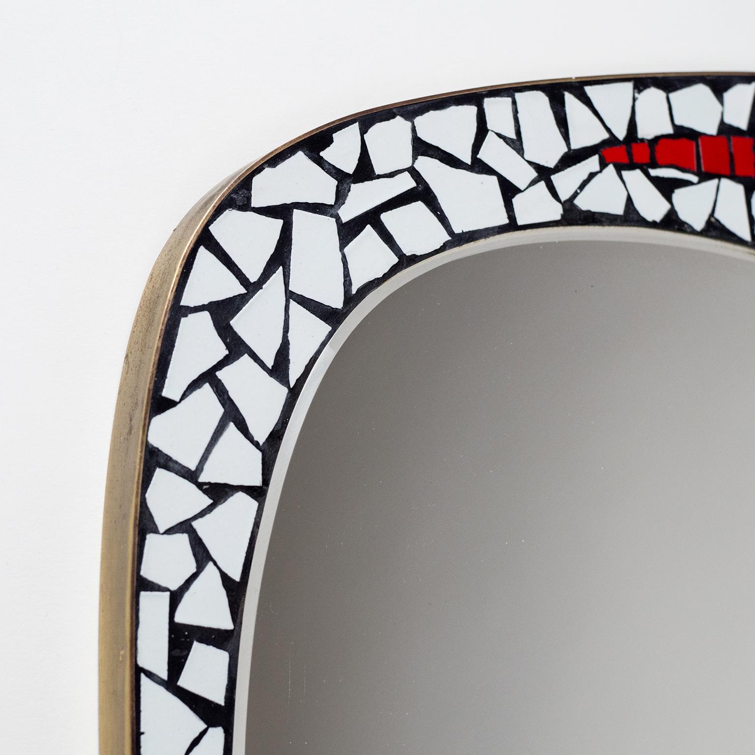 Asymetric Mosaic Mirror, 1950s In Good Condition For Sale In Vienna, AT