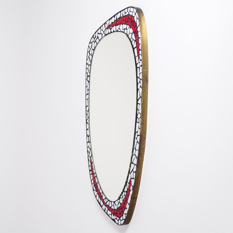 Asymetric Mosaic Mirror, 1950s For Sale 1