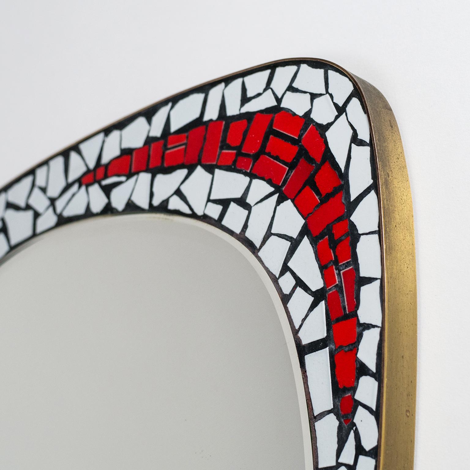 Asymetric Mosaic Mirror, 1950s For Sale 1