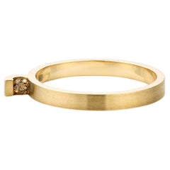 Asymmetric brown diamond ring by Manon ter Hogt, 14k Gold, statement, 0, 06ct
