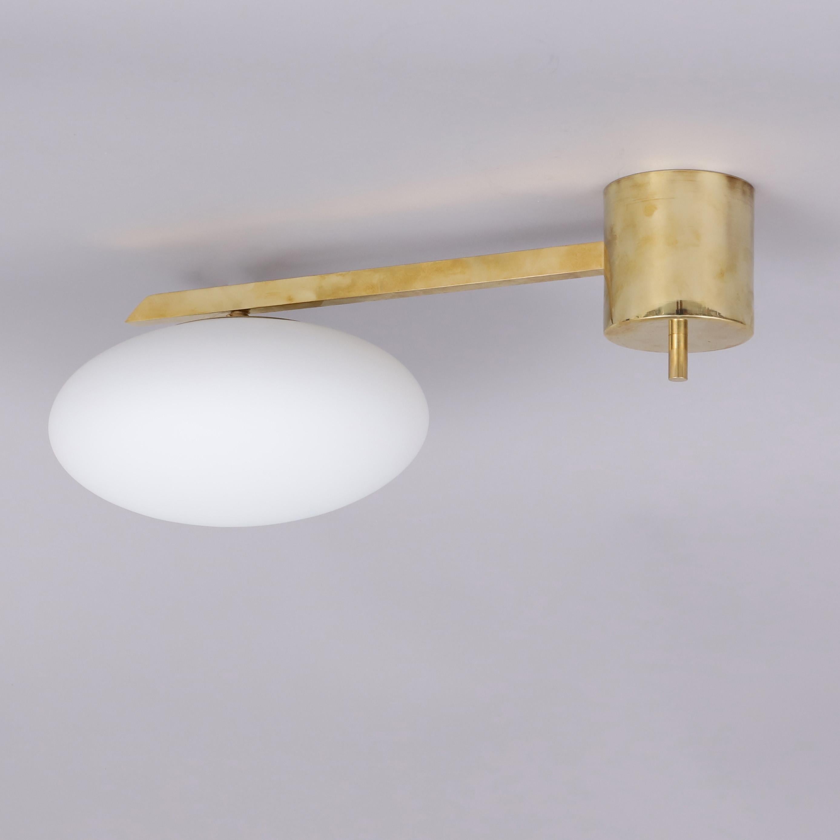Brass Asymmetric Ceiling Light in the Style of Angelo Lelli Made in Italy 1990s/2000s For Sale