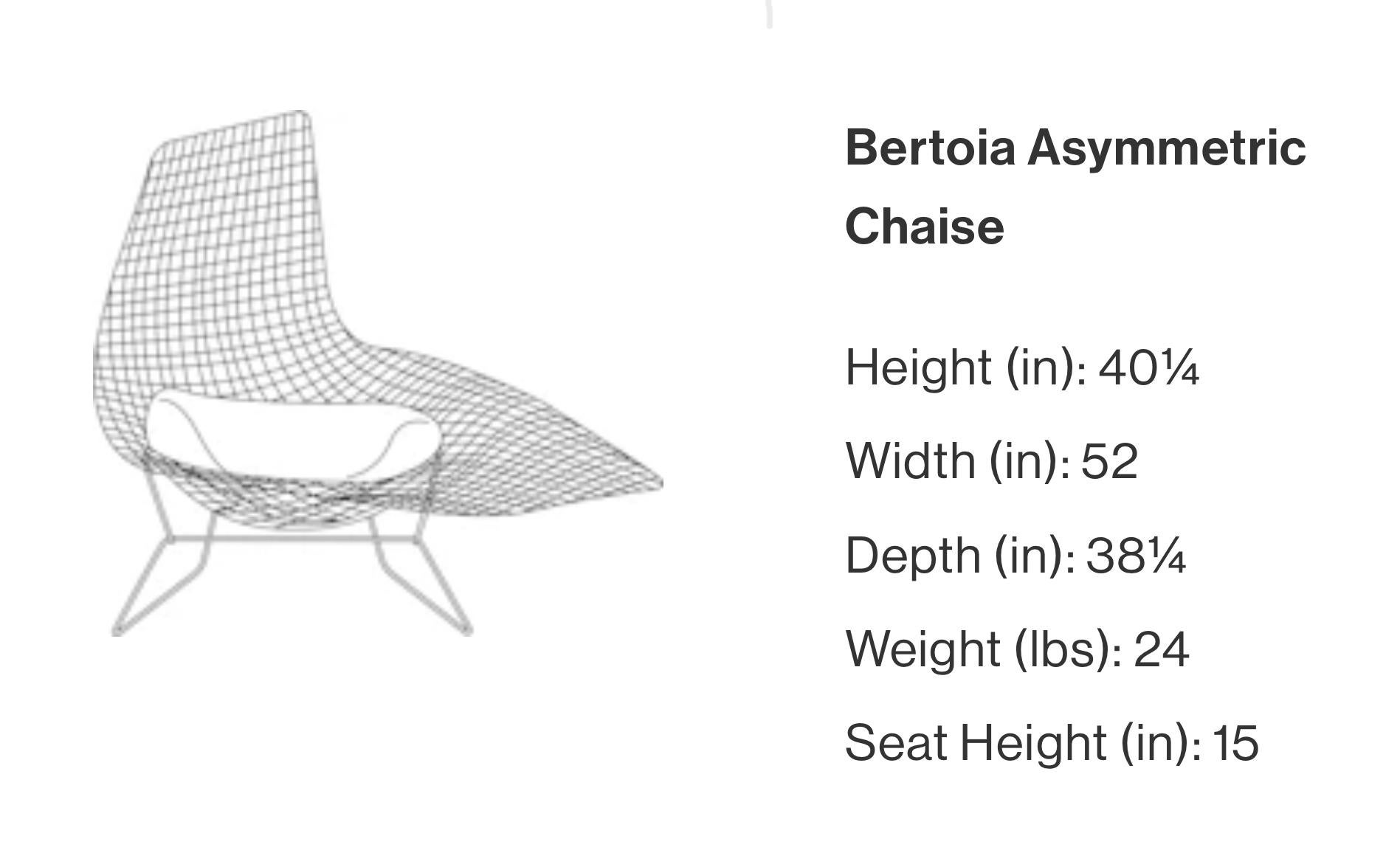 Asymmetric Chaise with Black Cushion by Harry Bertoia for Knoll, USA. 2
