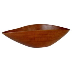 Asymmetric Digsmed Denmark Turned Teak Wood Bowl