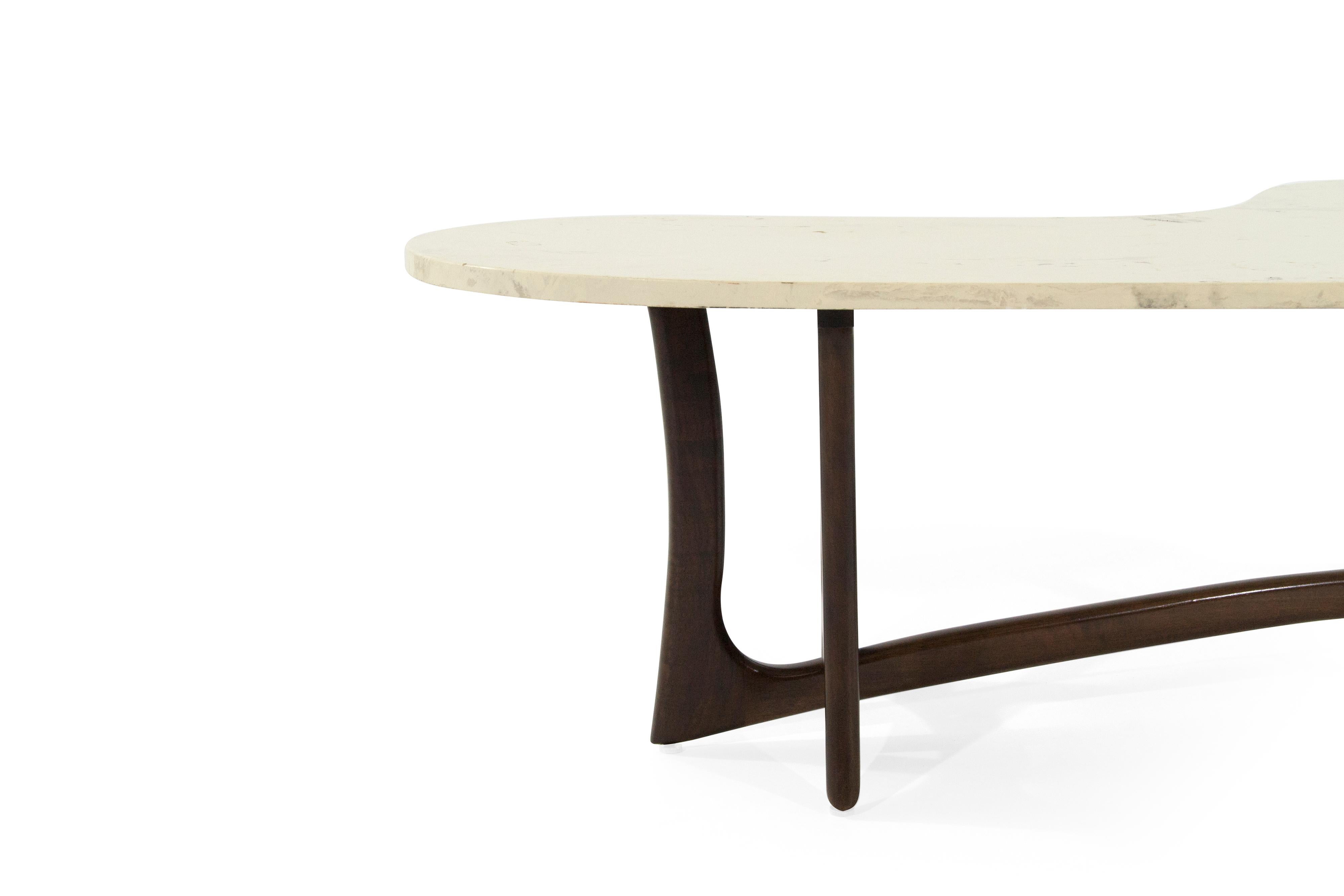 American Asymmetric Marble-Top Coffee Table by Adrian Pearsall