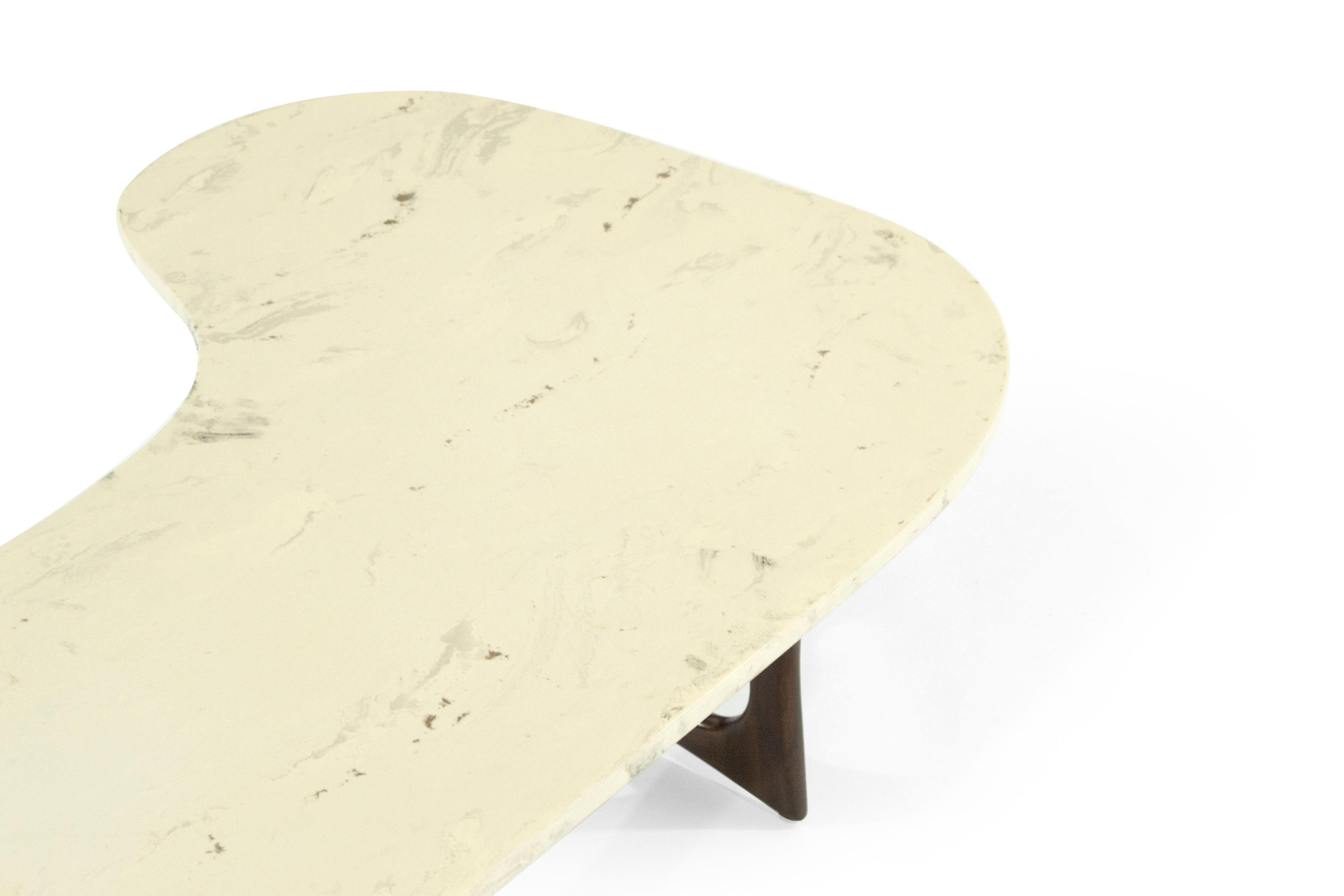 Asymmetric Marble-Top Coffee Table by Adrian Pearsall In Excellent Condition In Westport, CT
