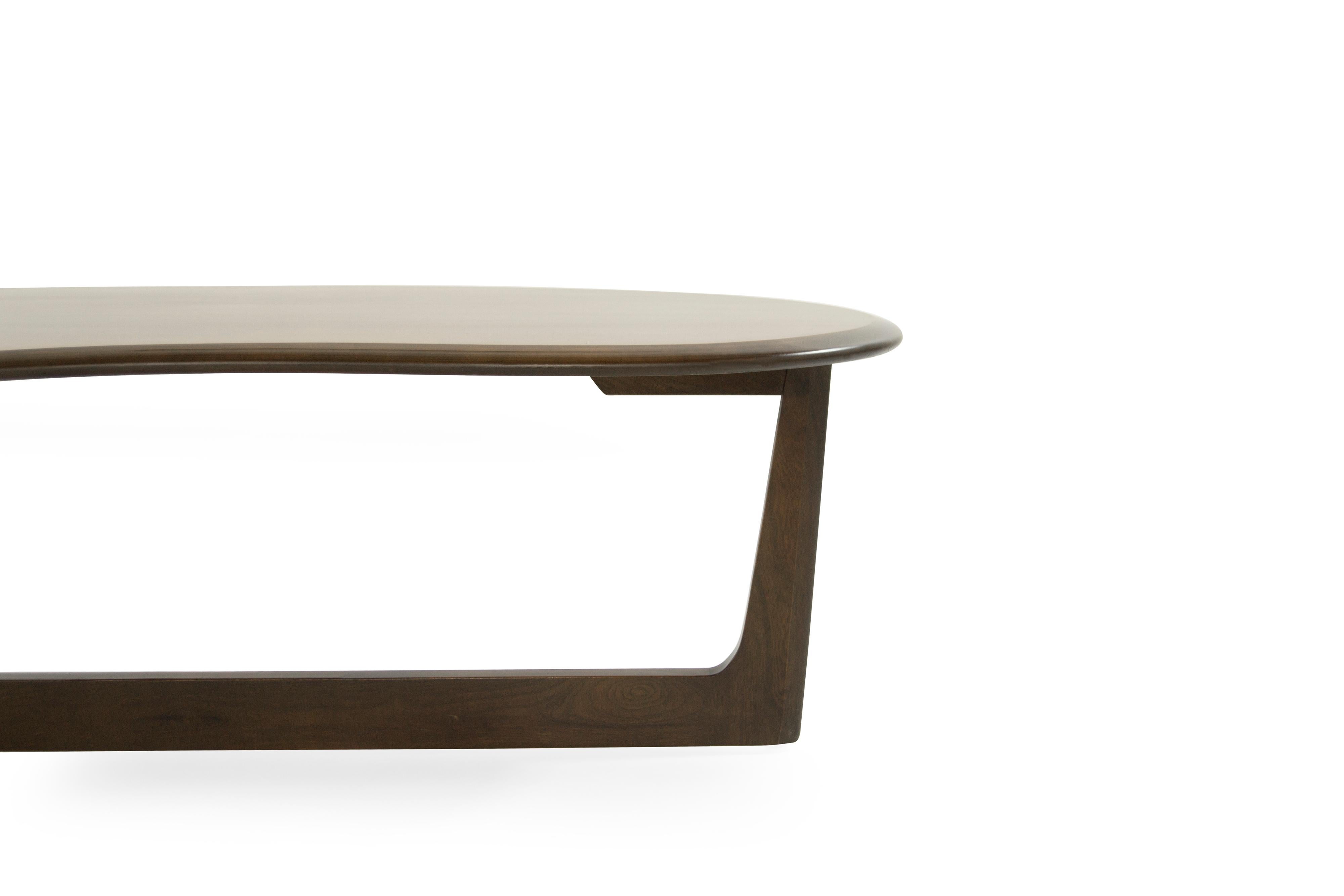 20th Century Asymmetric Mid-Century Modern Walnut Coffee Table