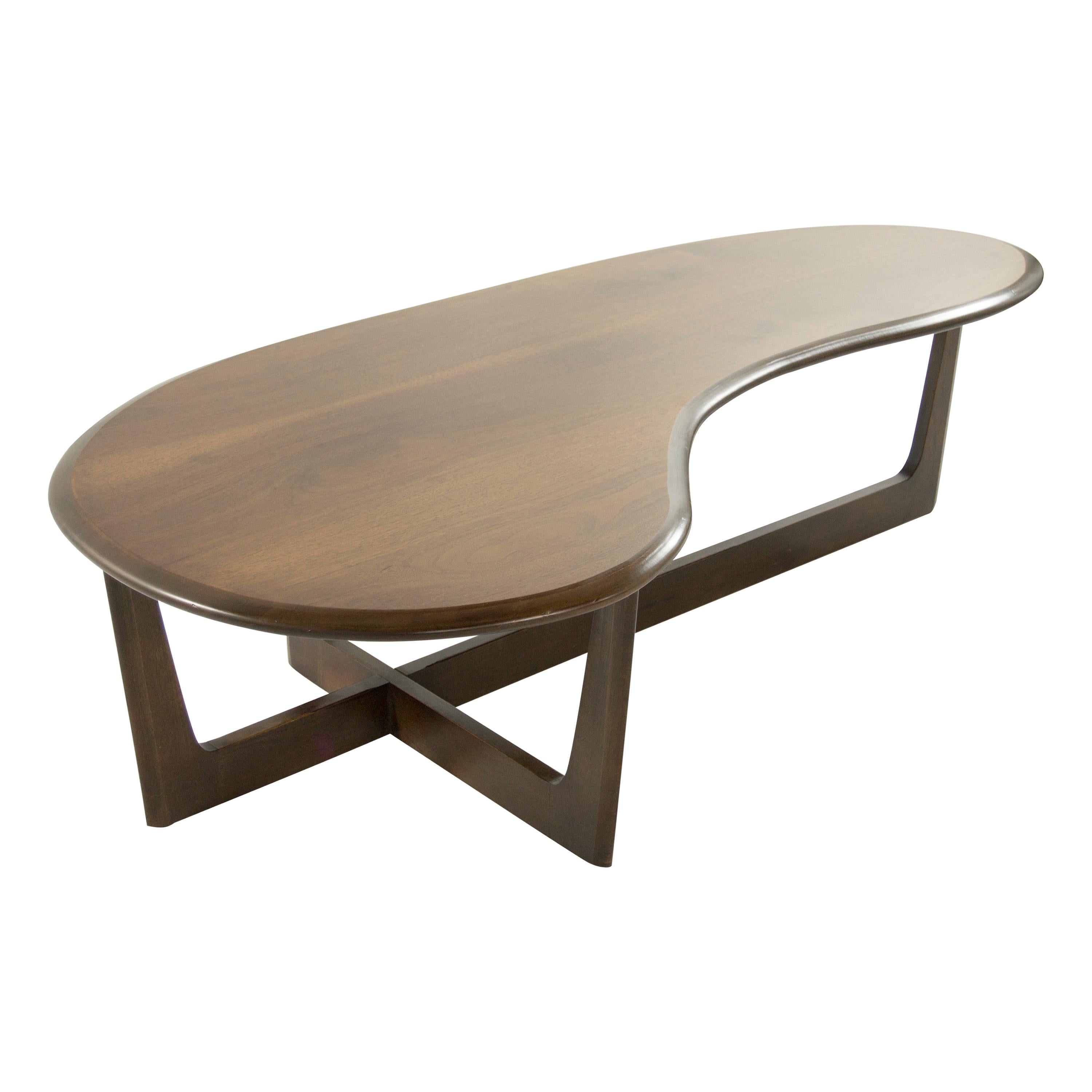 Asymmetric Mid-Century Modern Walnut Coffee Table