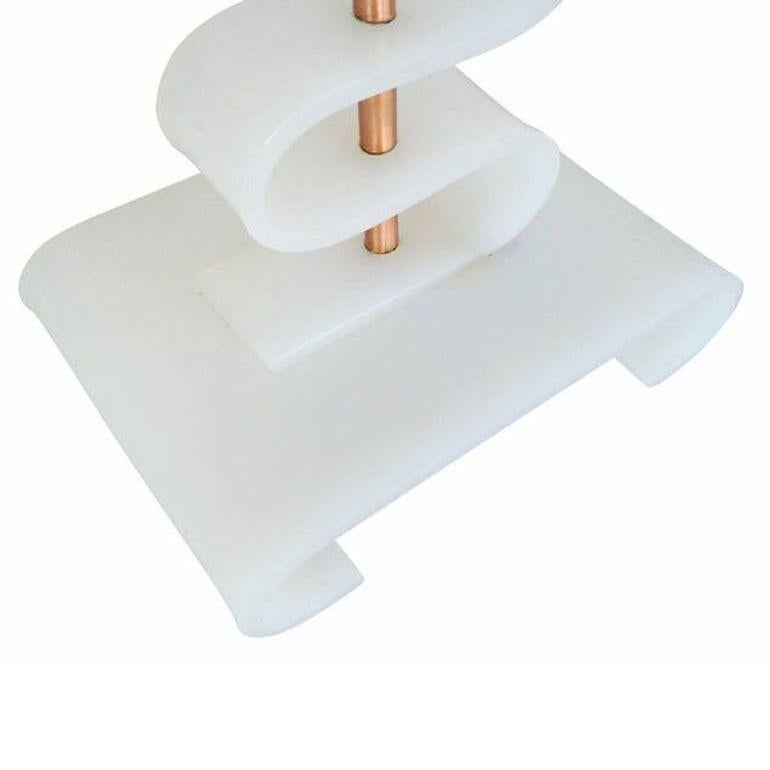 Asymmetric Midcentury Era Acrylic and Brass Table Lamp 2