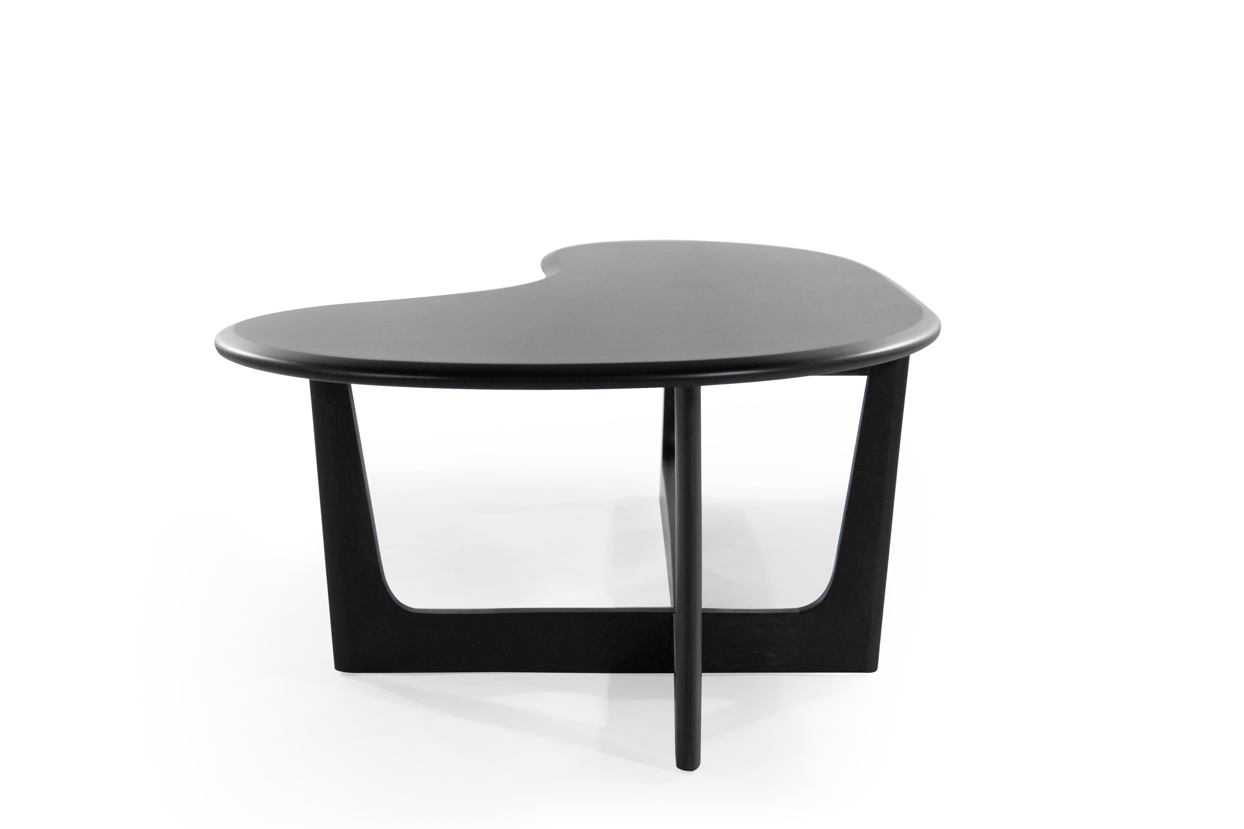 Asymmetric Mid-Century Modern Walnut Coffee Table In Excellent Condition In Westport, CT