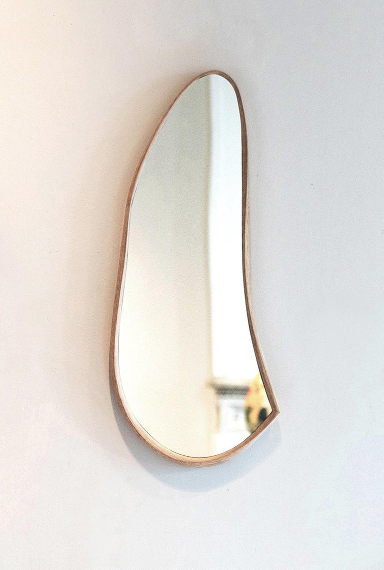 Modern Asymmetric, Organic Wall Mirror, Bent-lamination 'Momentum Mirror' by Soo Joo 