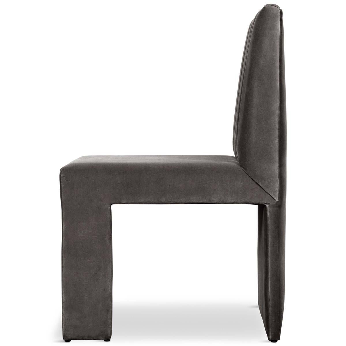 Asymmetric Modern Style St. Martin Dining Chair Lush Velvet Upholstery 7 colors For Sale 2