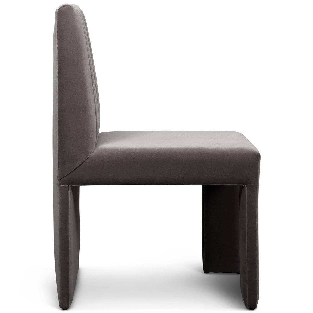 Asymmetric Modern Style St. Martin Dining Chair Lush Velvet Upholstery 7 colors For Sale 3