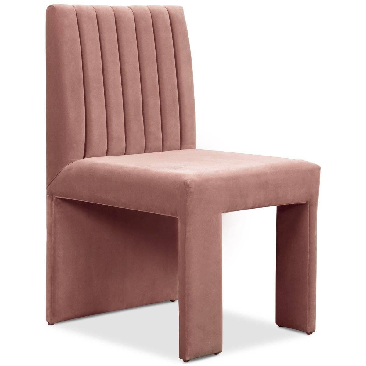 Asymmetric Modern Style St. Martin Dining Chair Lush Velvet Upholstery 7 colors For Sale 4