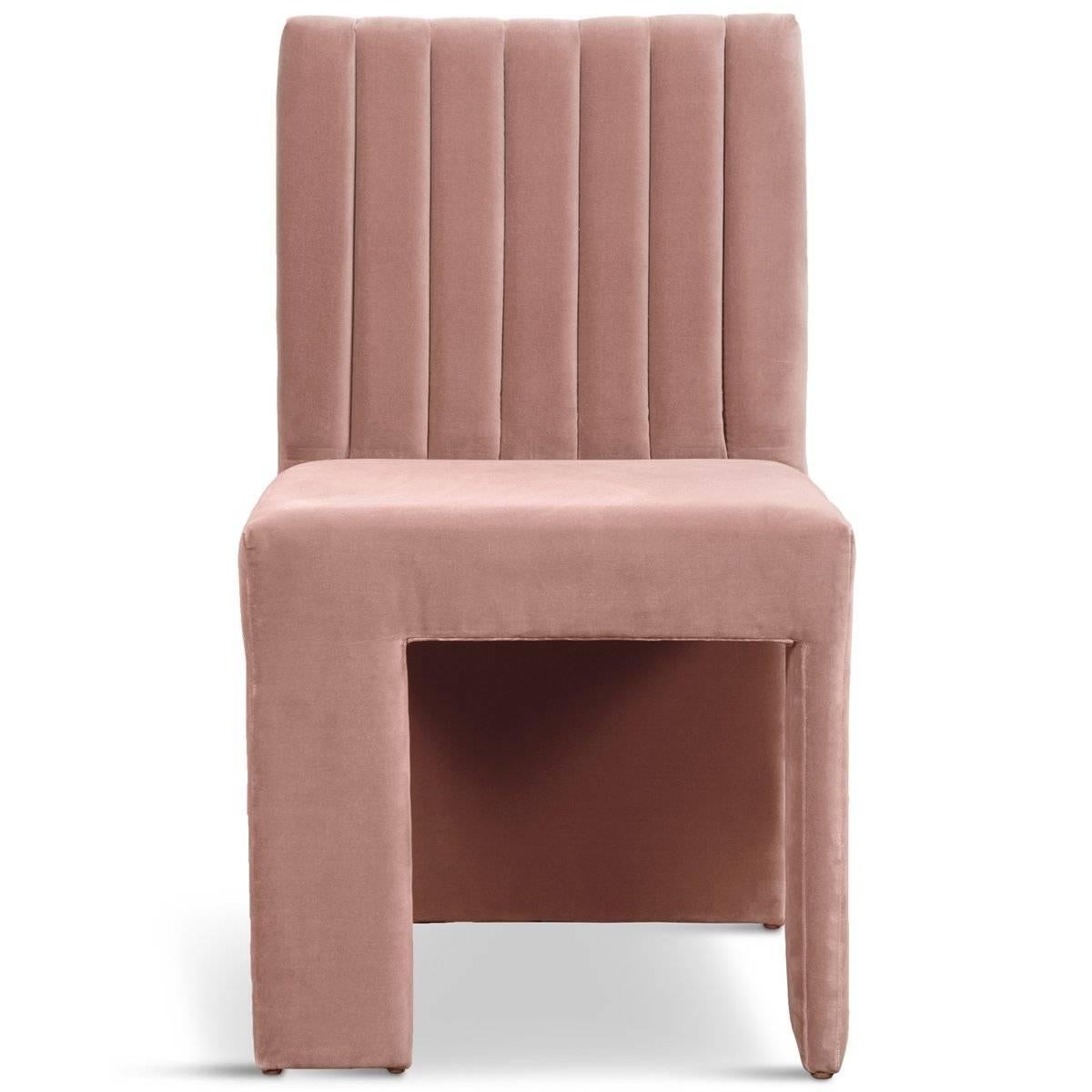 Asymmetric Modern Style St. Martin Dining Chair Lush Velvet Upholstery 7 colors For Sale 6