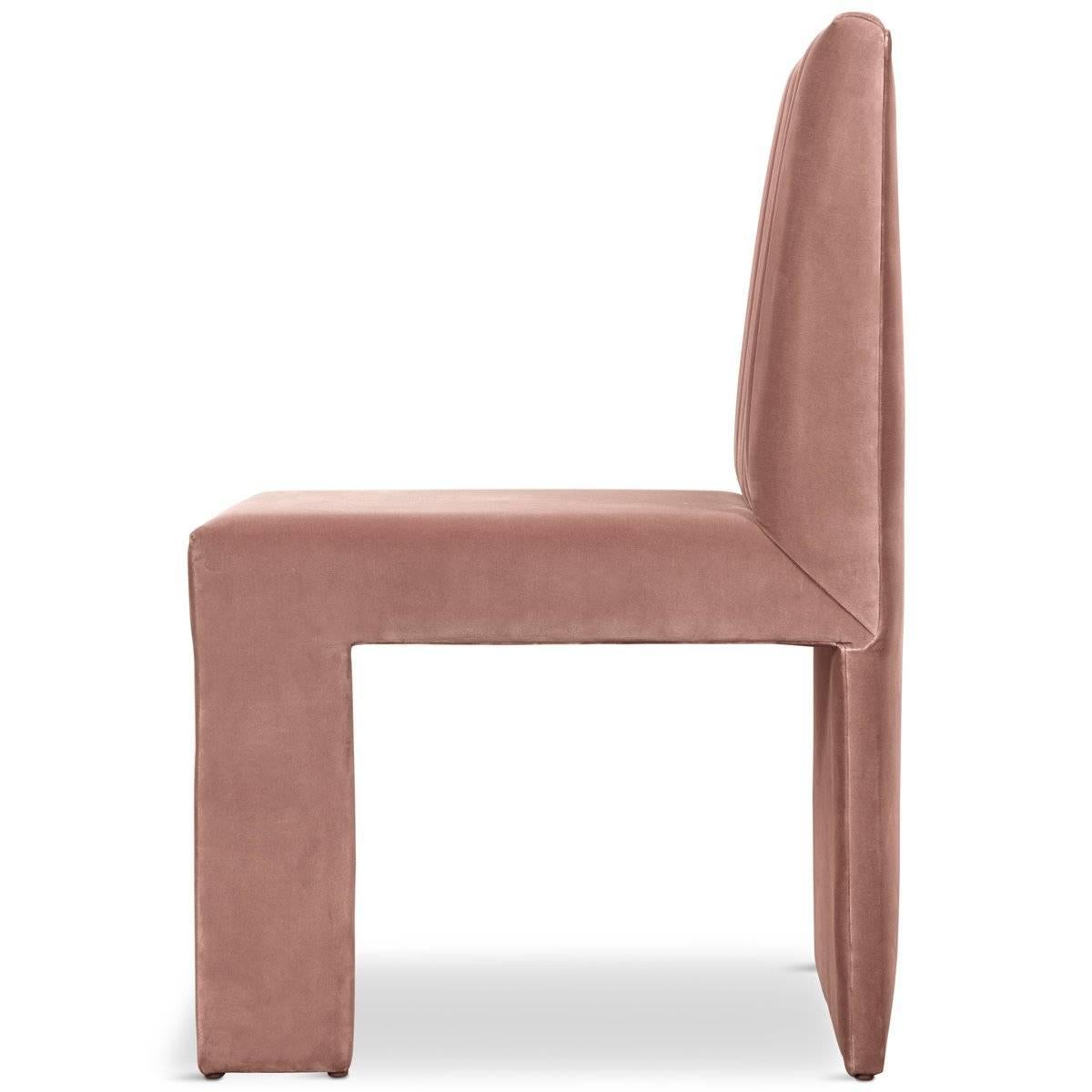 Asymmetric Modern Style St. Martin Dining Chair Lush Velvet Upholstery 7 colors For Sale 7