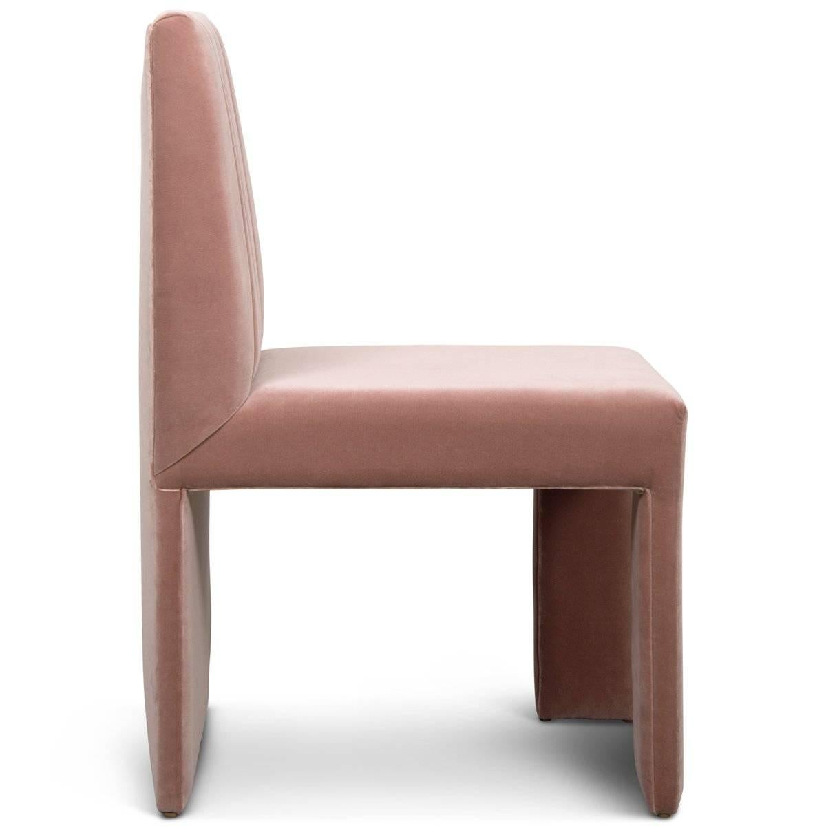 Asymmetric Modern Style St. Martin Dining Chair Lush Velvet Upholstery 7 colors For Sale 8