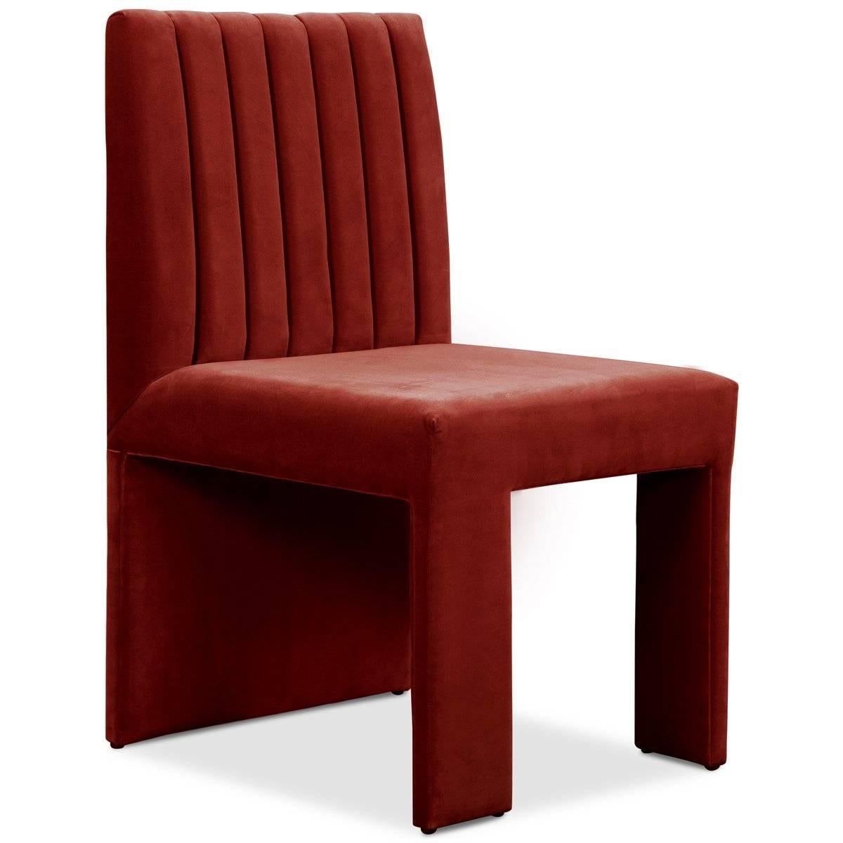 Asymmetric Modern Style St. Martin Dining Chair Lush Velvet Upholstery 7 colors For Sale 10