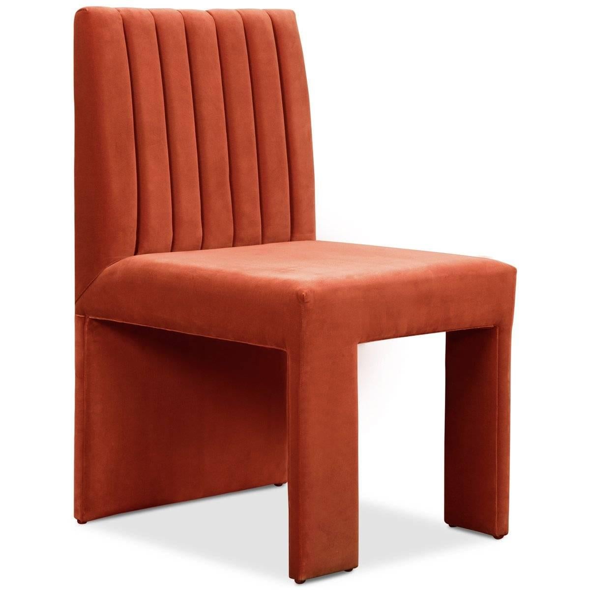 Asymmetric Modern Style St. Martin Dining Chair Lush Velvet Upholstery 7 colors For Sale 11
