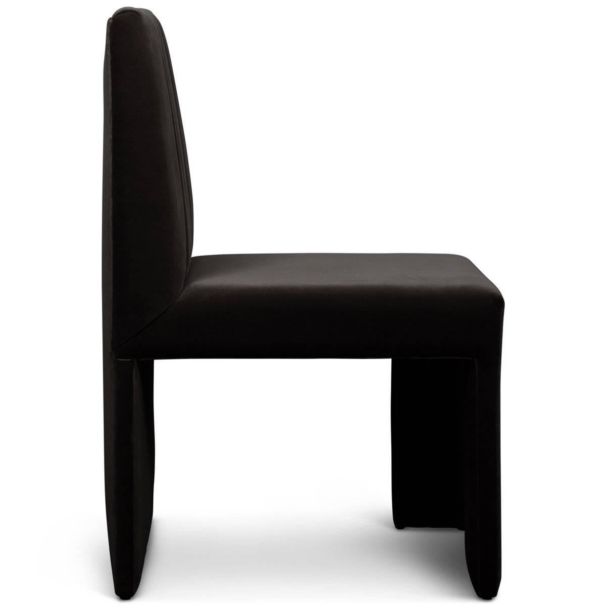 Asymmetric Modern Style St. Martin Dining Chair Lush Velvet Upholstery 7 colors For Sale 12