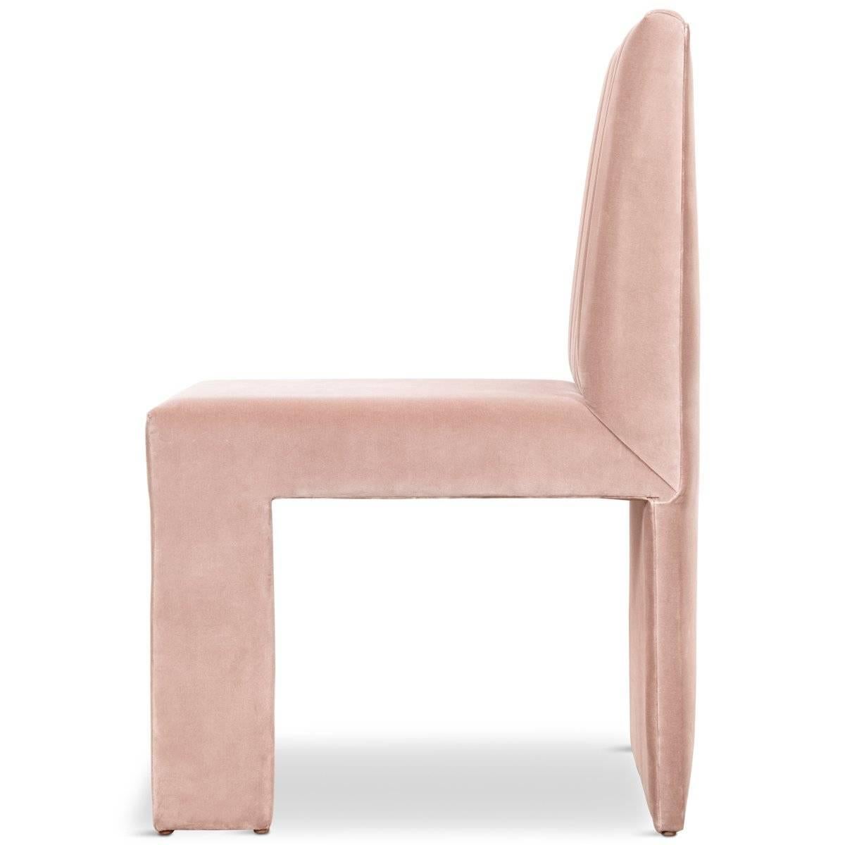 Chinese Asymmetric Modern Style St. Martin Dining Chair Lush Velvet Upholstery 7 colors For Sale