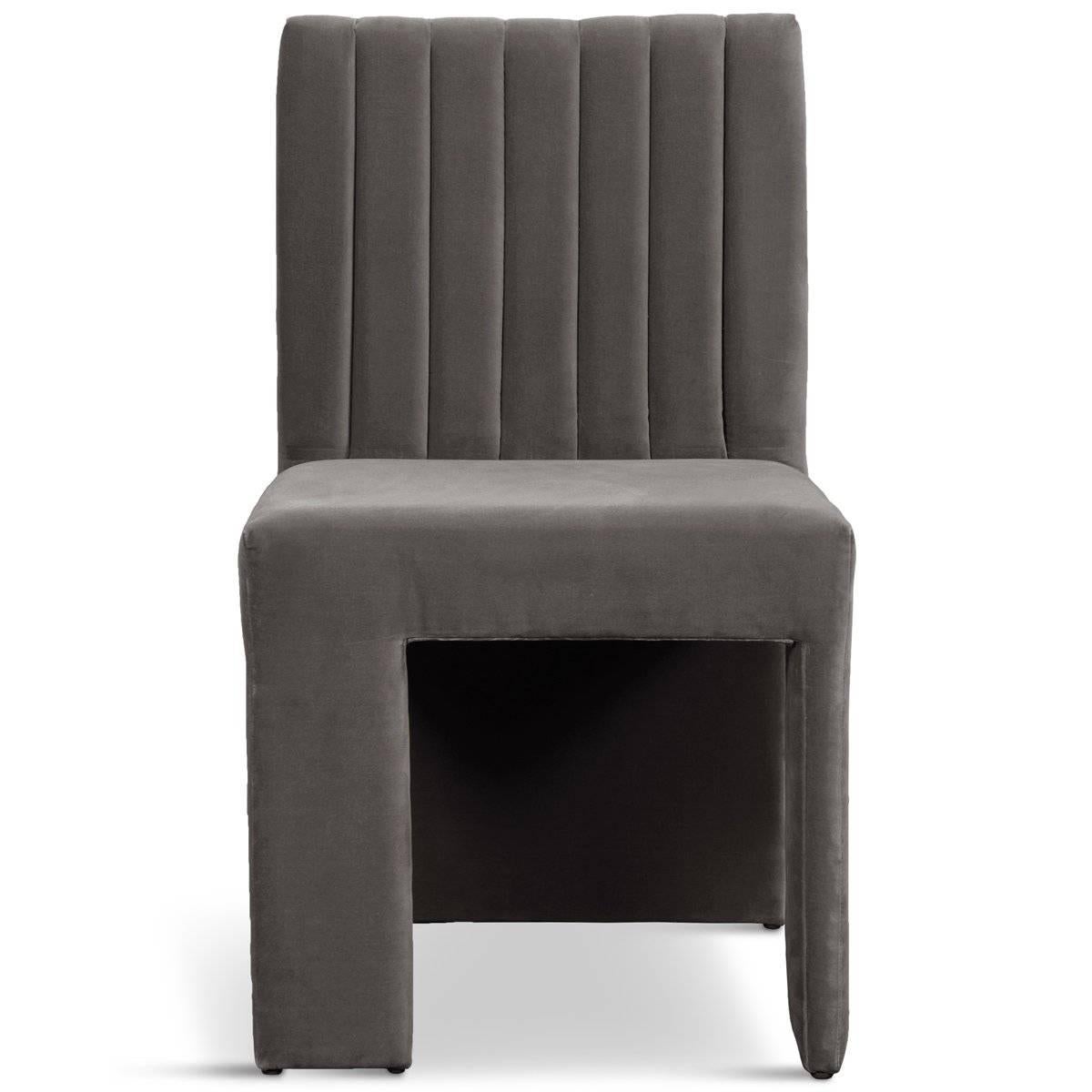Asymmetric Modern Style St. Martin Dining Chair Lush Velvet Upholstery 7 colors For Sale 1