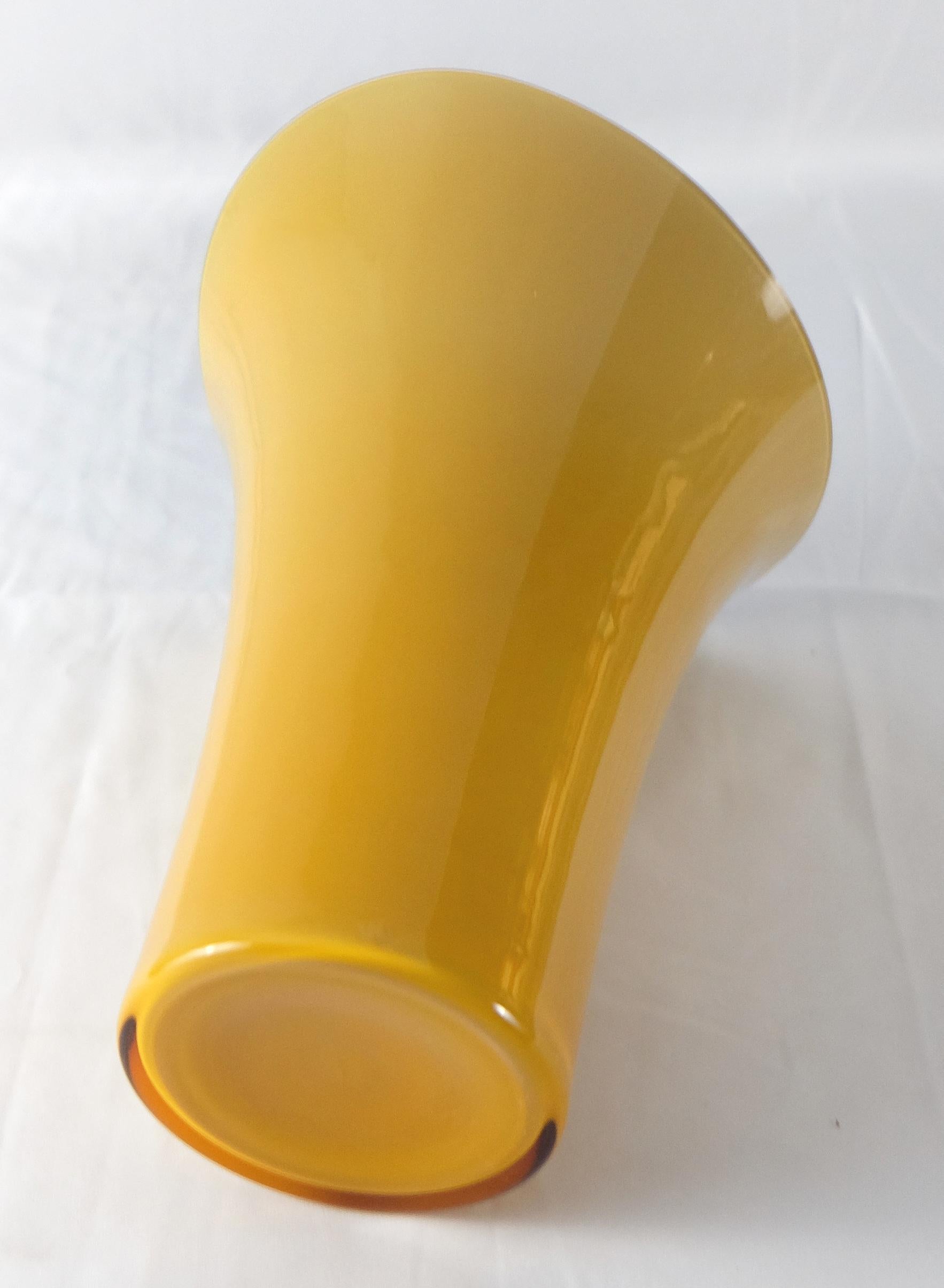 Asymmetric Murano Glass Vase by V. Nason & C., Italy, Blue and Yellow For Sale 1