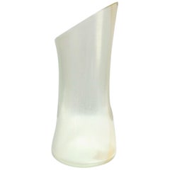 Murano Glass Vase with Infused Gold by Barbini, Italy, Asymmetric