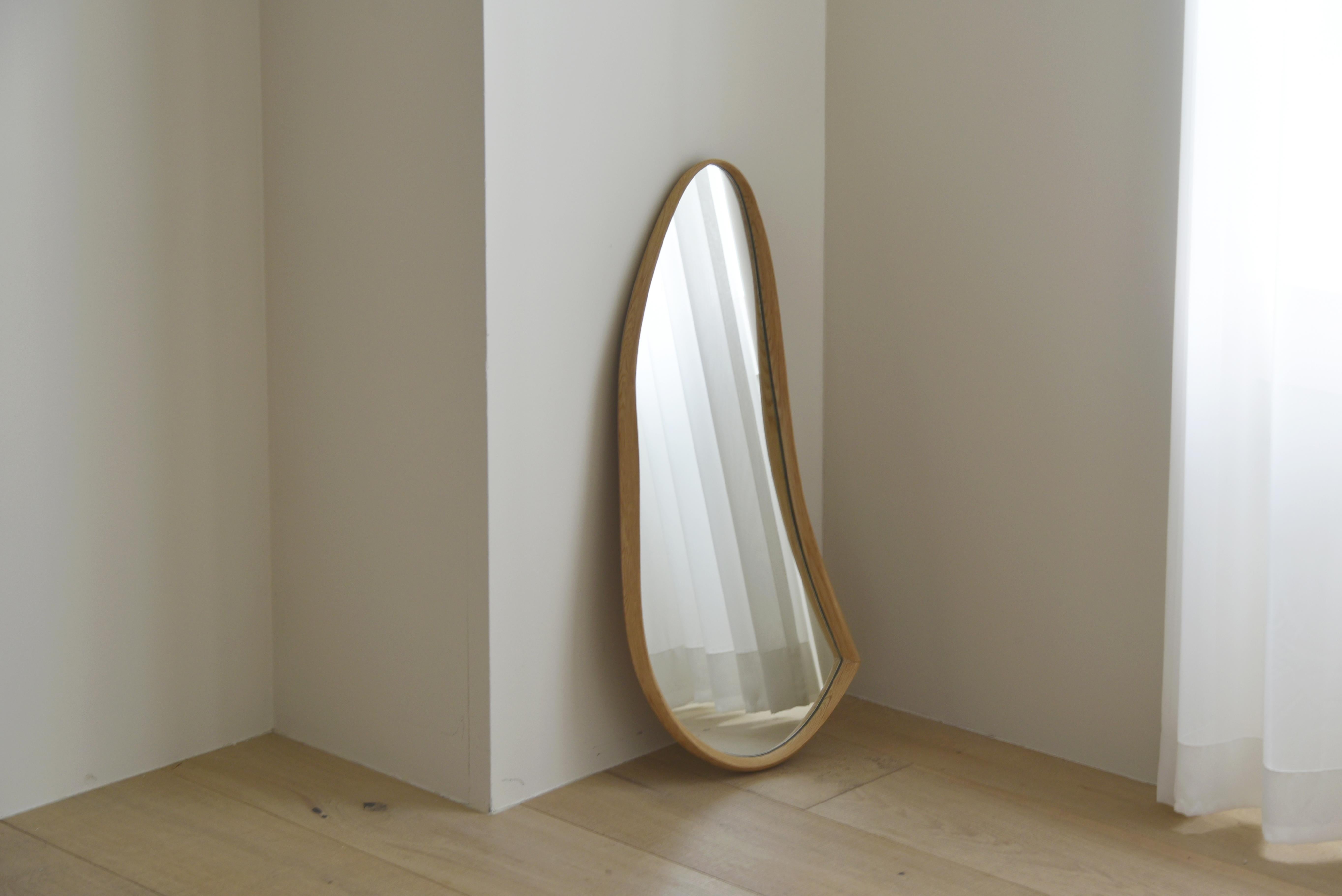 Asymmetric, Organic Wall Mirror, Bent-lamination 'Momentum Mirror' by Soo Joo In New Condition For Sale In New York, NY