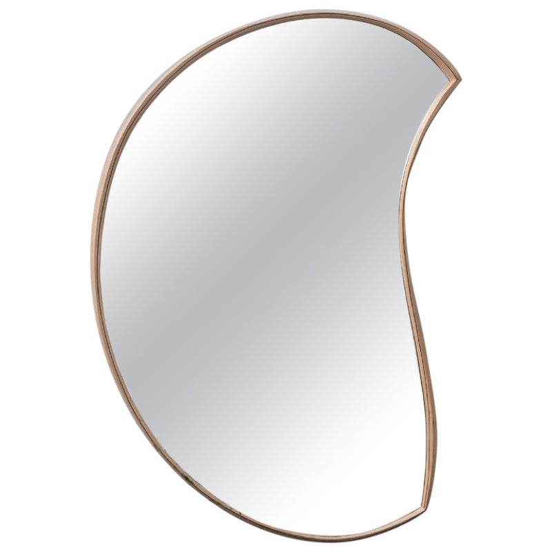 Asymmetric Organic Wood Mirror, Moon Mirror by Soo Joo For Sale