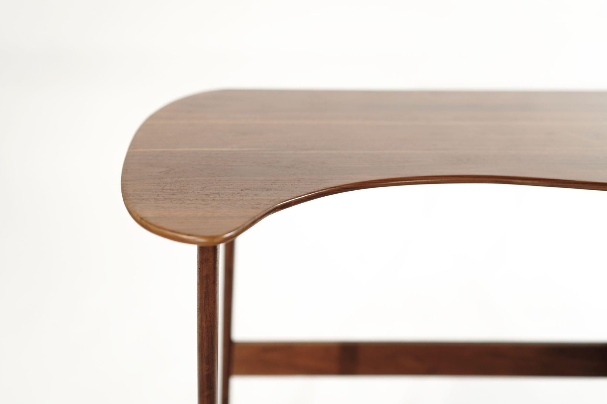 Asymmetric Scandinavian-Modern Walnut Desk, C. 1950s 5