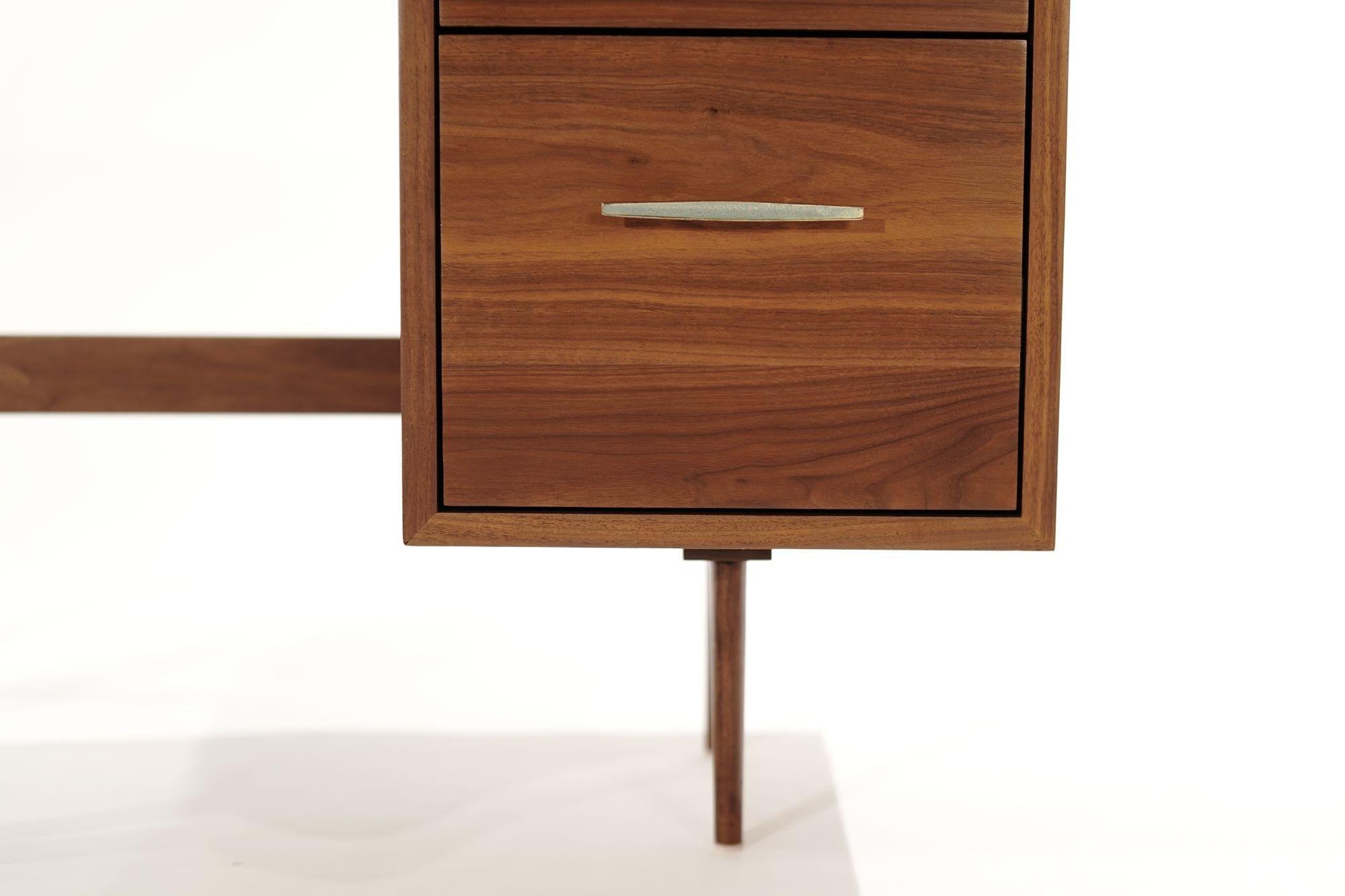 Asymmetric Scandinavian-Modern Walnut Desk, C. 1950s 3