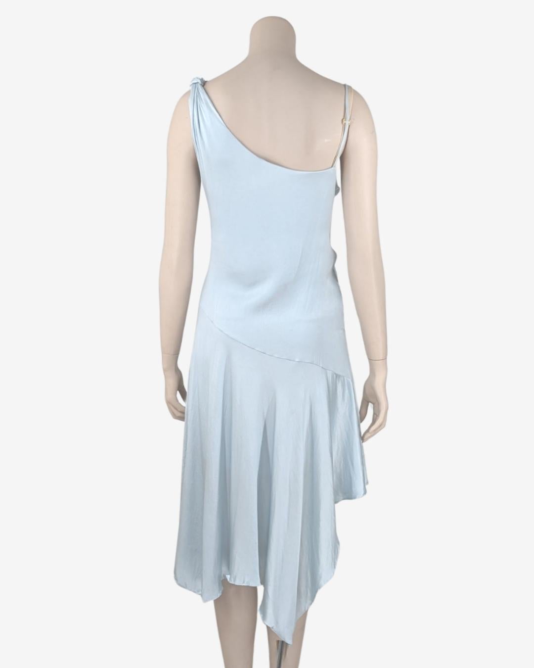 Asymmetric Silk Light Blue D&G Dolce & Gabbana Dress 5