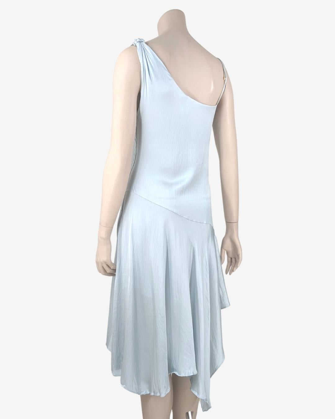 Asymmetric Silk Light Blue D&G Dolce & Gabbana Dress 6