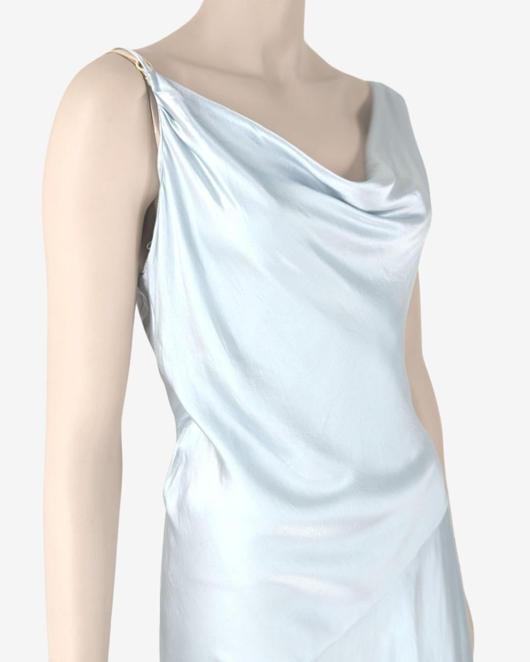 Asymmetric Silk Light Blue D&G Dolce & Gabbana Dress 2