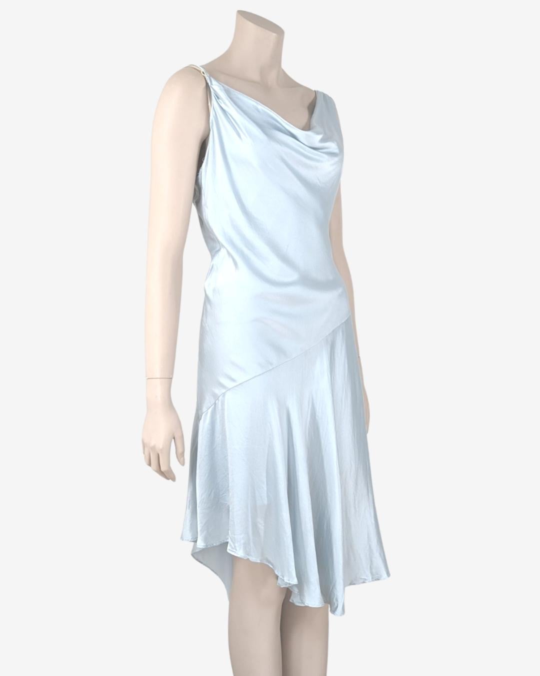 Asymmetric Silk Light Blue D&G Dolce & Gabbana Dress 3