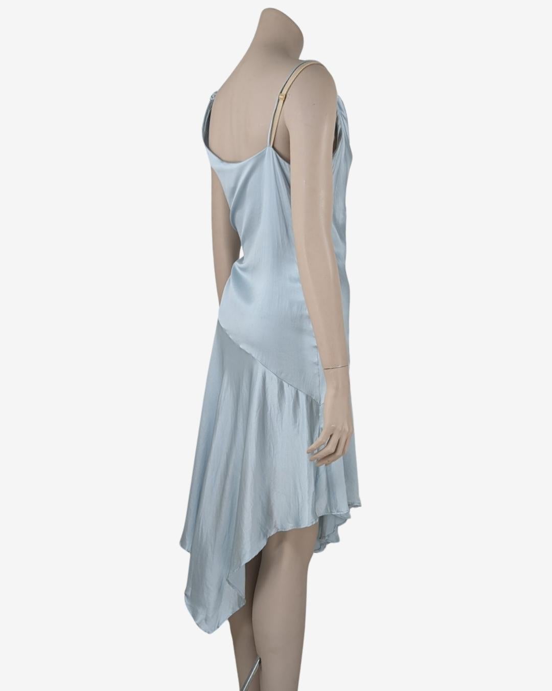 Asymmetric Silk Light Blue D&G Dolce & Gabbana Dress 4