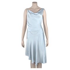 Asymmetric Silk Light Blue D&G Dolce & Gabbana Dress 