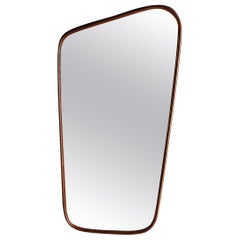 Asymmetric Swedish designer oak wall mirror, 1940s