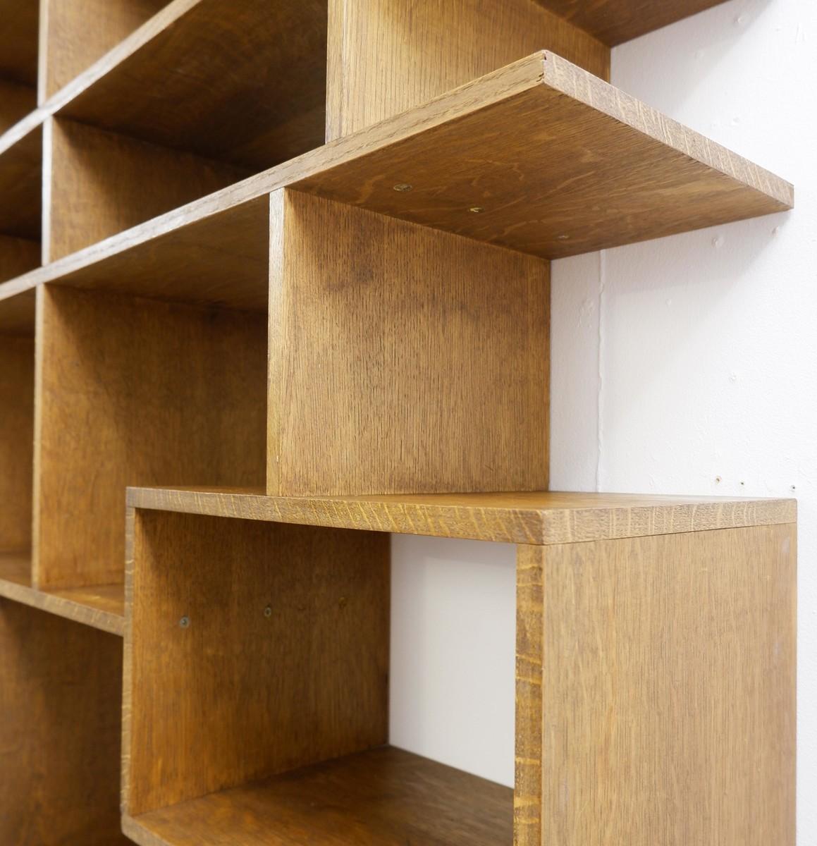Mid-Century Modern Asymmetric Wooden Shelf