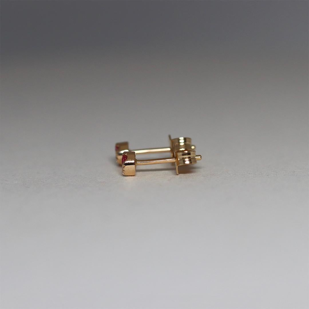 Boucles d'oreilles asymétriques 4 mm diamant Spinel Paraiba Tourmaine Stack Side Neuf - En vente à Antwerp, BE