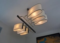 Asymmetrical 6-light chandelier Maison Lunel Circa 1950
