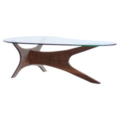 Asymmetrical Adrian Pearsall for Craft Associates Walnut Coffee Table, C. 1950s
