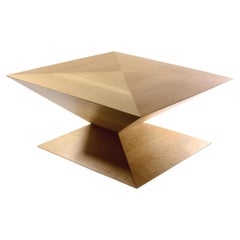 Asymmetrical alder covered Coffee Table. Handcrafted in Poland.