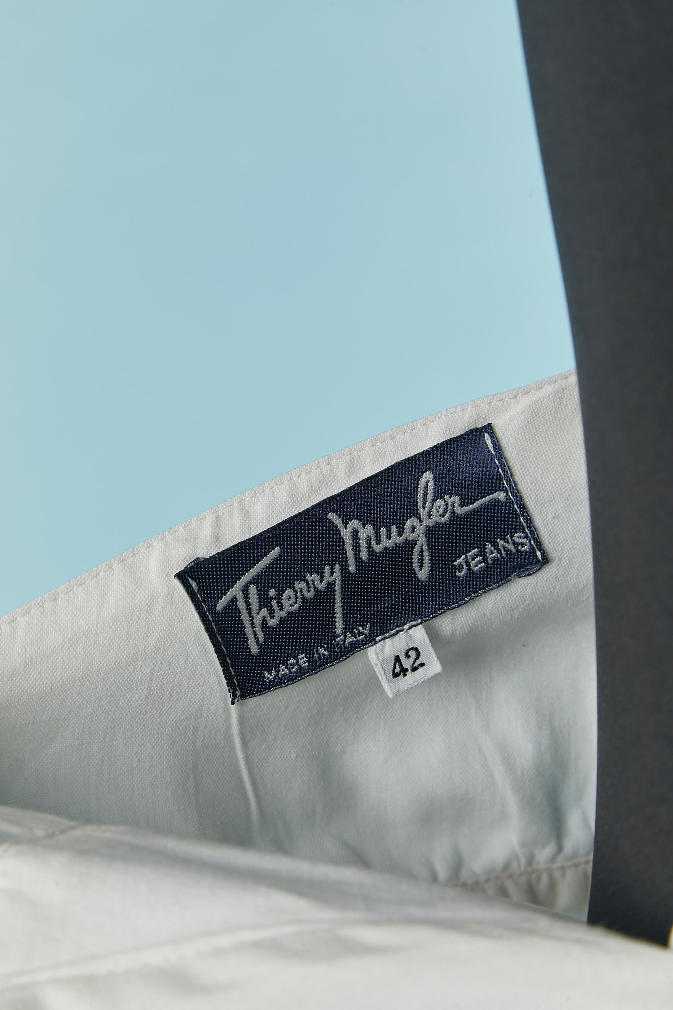 Asymmetrical and wrapped white cotton dress Thierry Mugler Jeans For Sale 1
