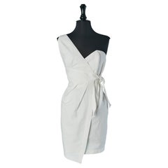 Asymmetrisches und gewickeltes weißes Baumwollkleid Thierry Mugler Jeans