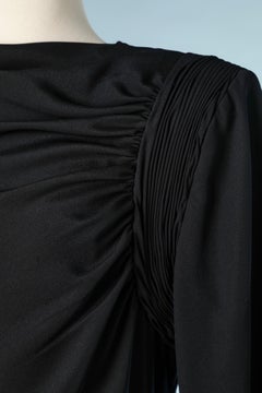 Asymmetrical black cocktail dress draped on one shoulder Valentino Boutique